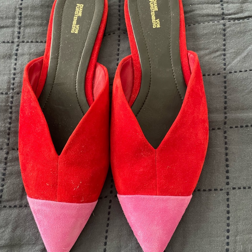 DVF flat mules